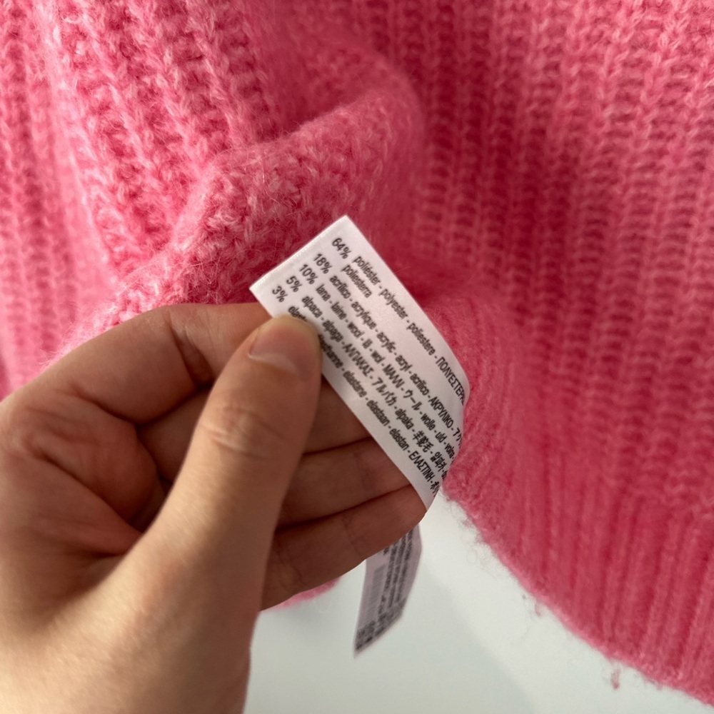 Zara Pink Crew Neck Sweater crop size large pre owned - Picture 10 of 10